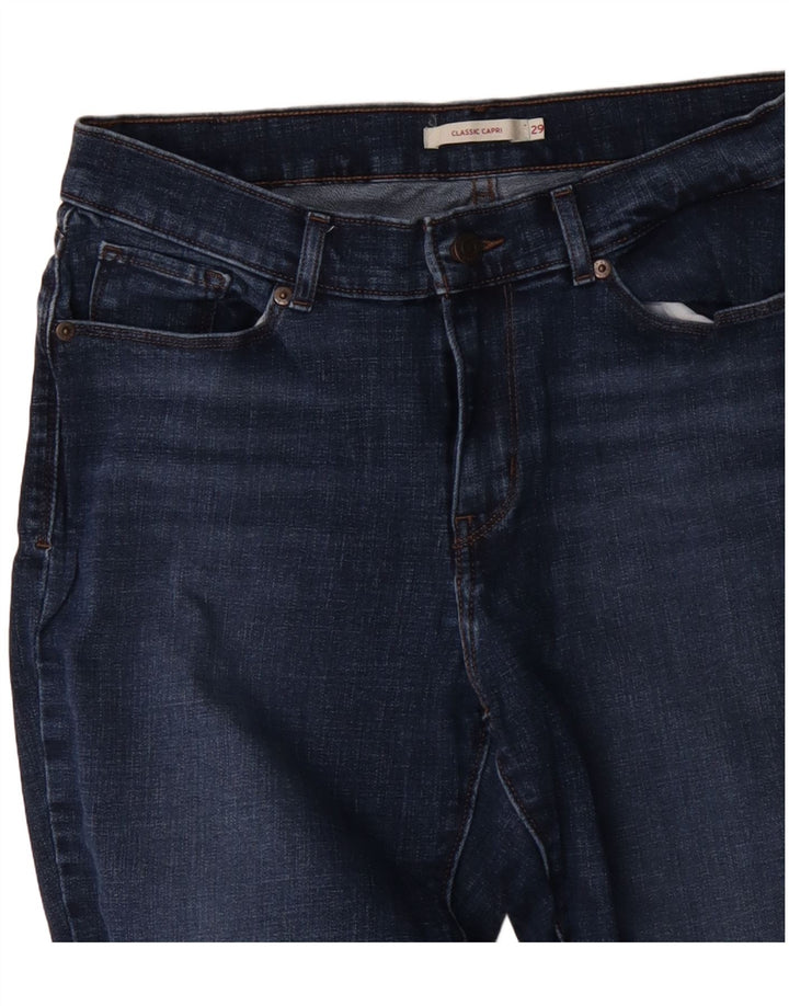Calça Jeans Capri Clássica Feminina LEVI'S W29 L26 Azul Algodão