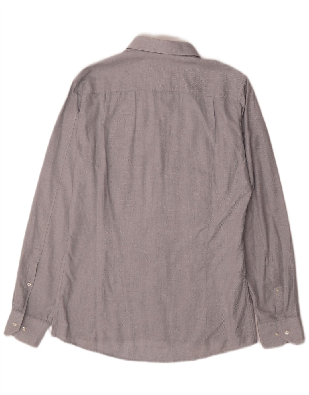 Camisa masculina slim fit HUGO BOSS algodão cinza médio