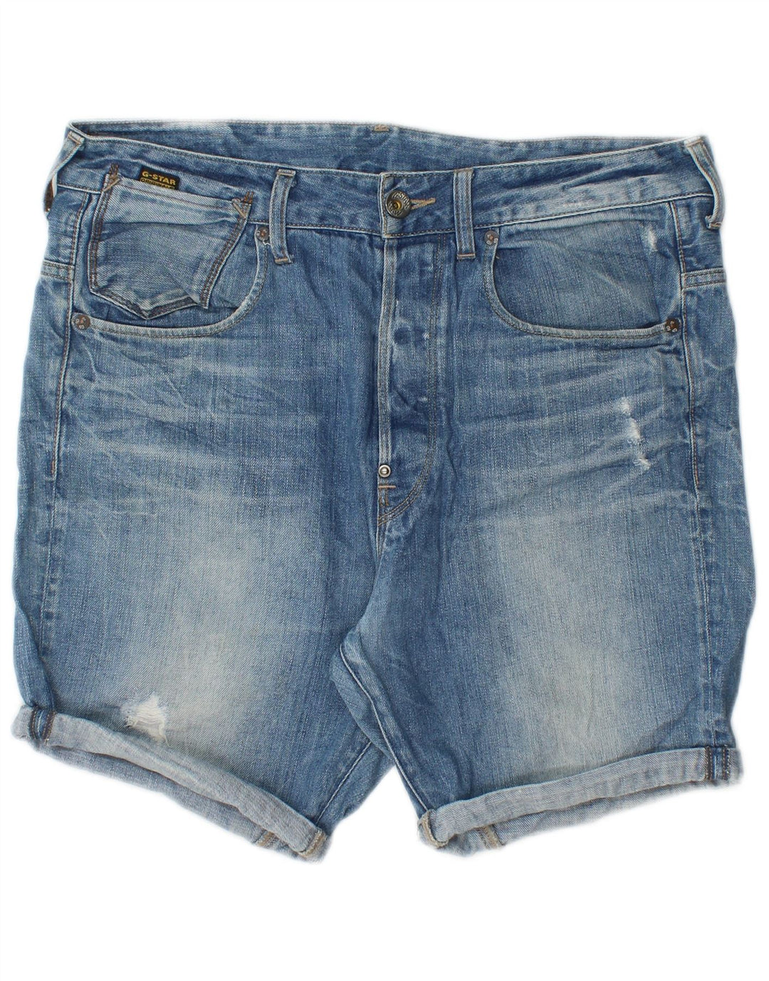 Shorts jeans masculino G-Star W32 algodão azul médio