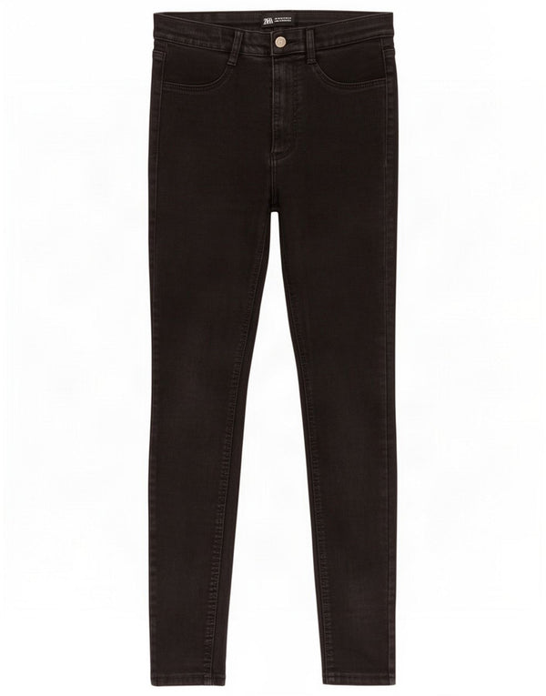 Zara Womens High Rise Skinny Jeans EU 34 2XS W24 L27 Black