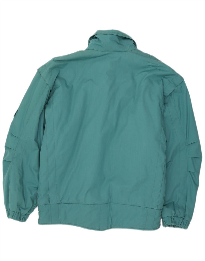 Jaqueta bomber masculina vintage com peito duplo UK 38 verde médio