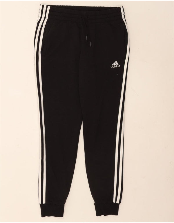 Adidas Womens Tracksuit Calças Joggers UK 8/10 Pequeno Algodão Preto
