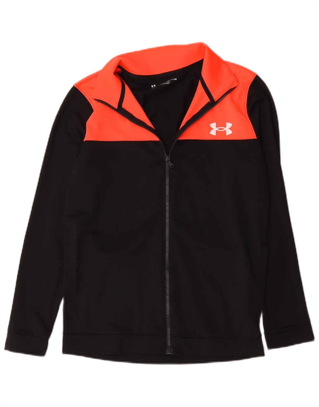 Under Armour Mens Fitted Tracksuit Top Jaqueta Pequena Colorblock Preto