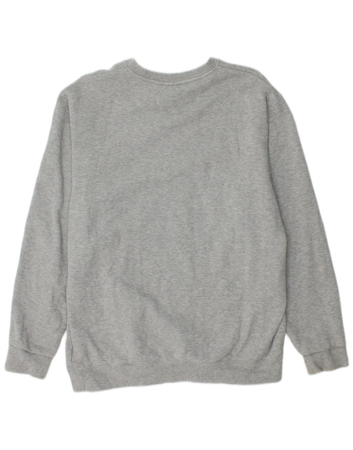 ADIDAS Mens Graphic Moletom Jumper Médio Cinza Algodão Flecked