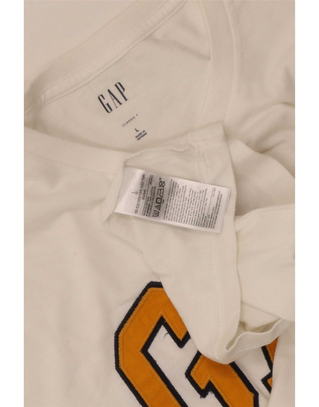 Camiseta masculina clássica gráfica Gap grande algodão branco