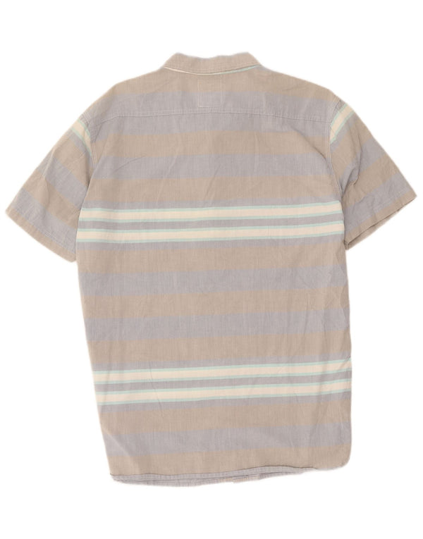 Camisa masculina de manga curta Levi's XL cinza listrada de algodão
