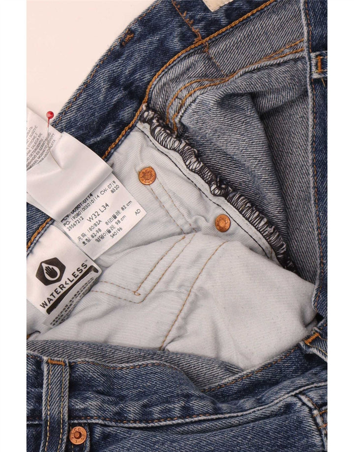 Levi's Masculino 501 Straight Jeans W32 L34 Azul Algodão