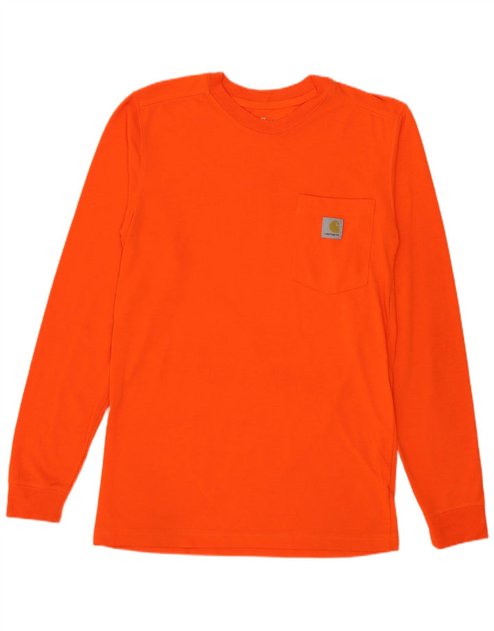 Carhartt Mens Top Manga Longa Pequena Laranja Poliéster