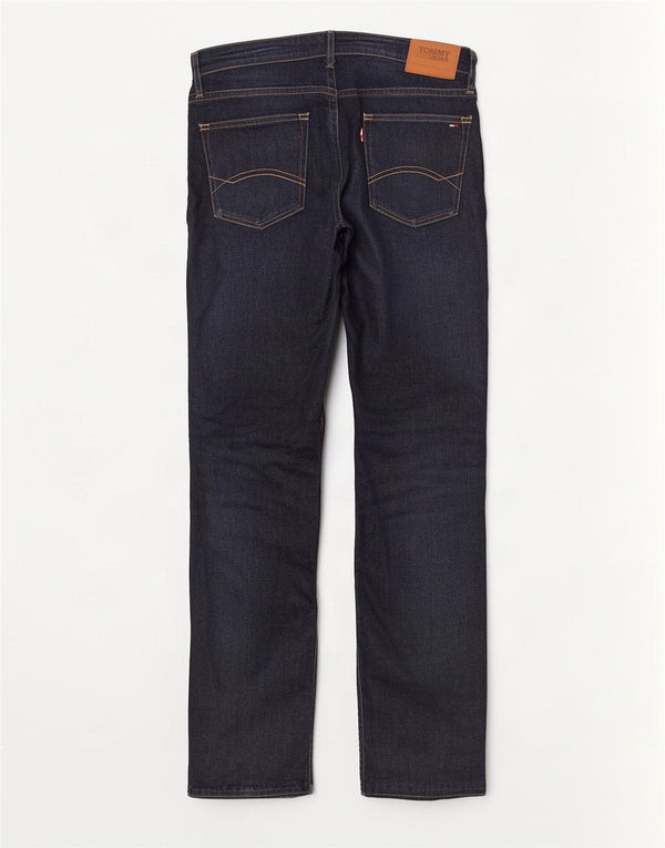 Jeans retos masculinos Tommy Hilfiger W34 L34 algodão azul marinho