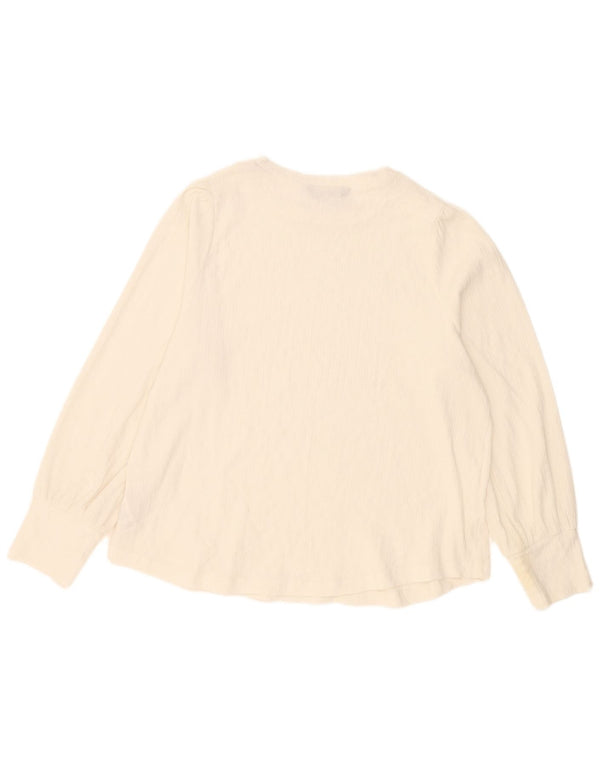 Blusa feminina de manga comprida Marks & Spencer UK 16 grande off white
