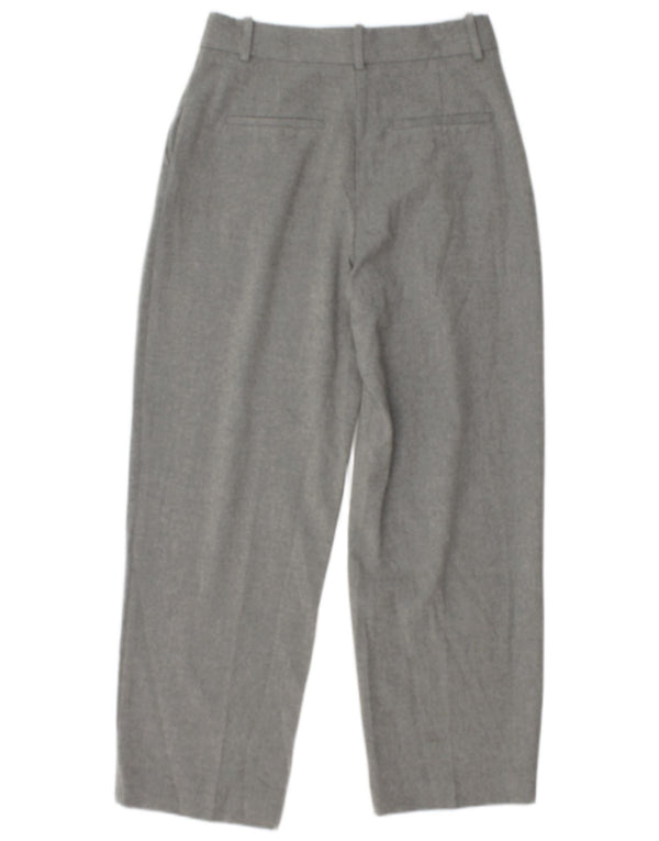 Zara Calça feminina casual folgada XS W25 L27 poliéster cinza