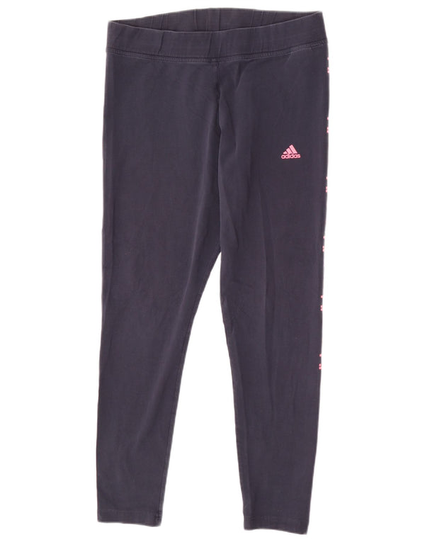 Leggings Adidas Feminino UK 18 XL Azul Marinho Algodão