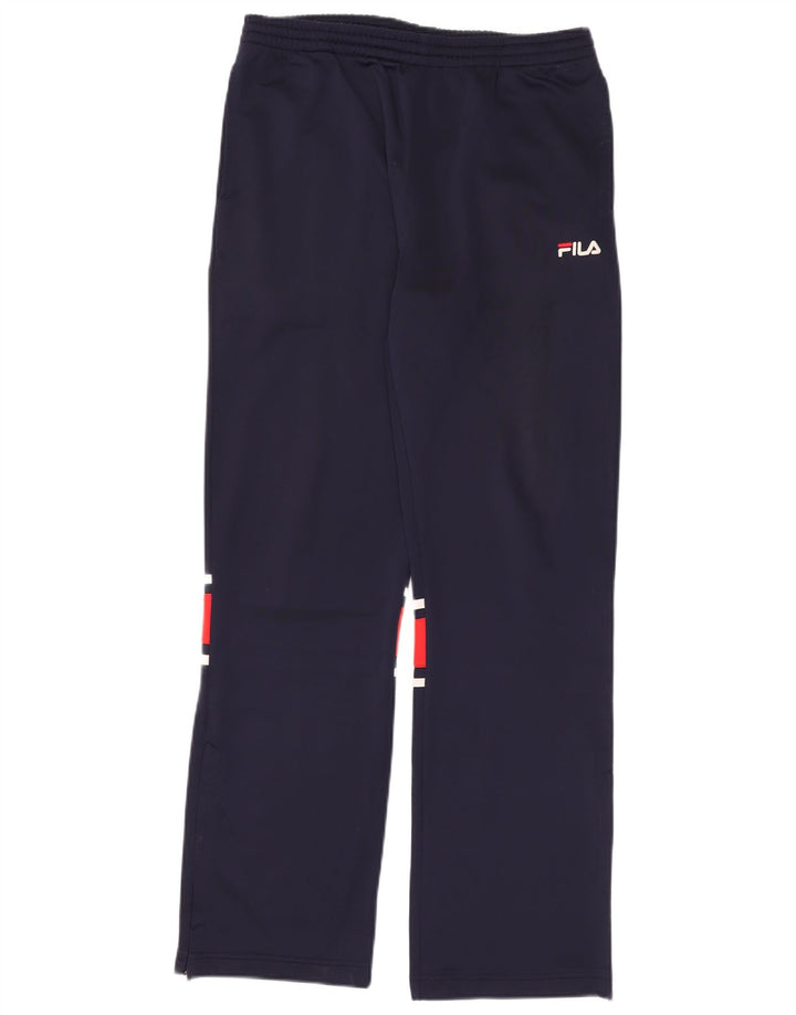 Calça de treino masculina Fila pequena azul marinho Colourblock poliéster