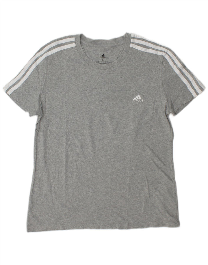 Camiseta feminina ADIDAS UK 16/18 grande algodão cinza