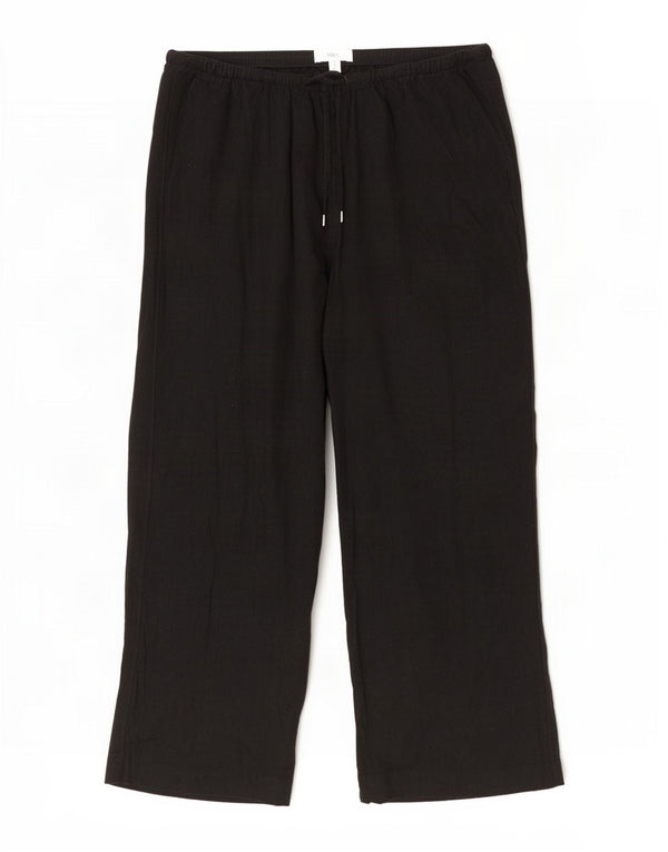 Calça casual feminina de perna larga Marks & Spencer Reino Unido 14 grande W32 L29 preta