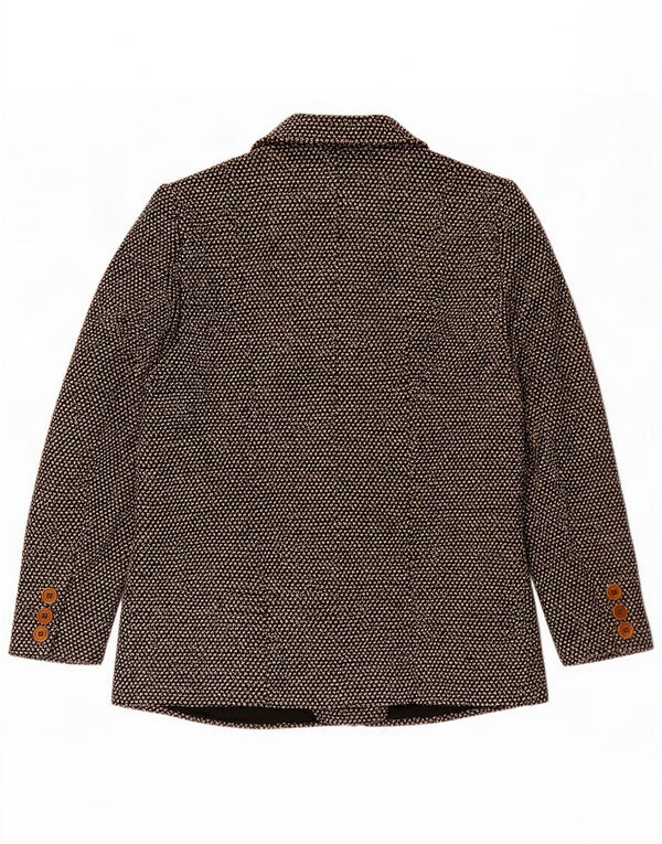 Avedon Jaqueta blazer feminina de 2 botões IT 50 XL lã manchada marrom