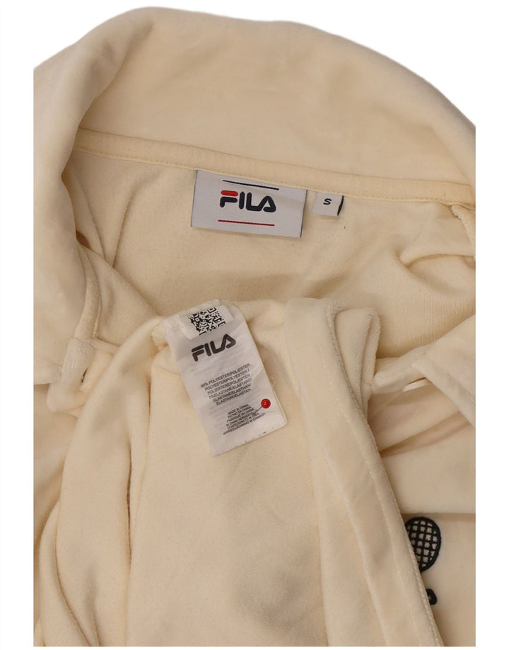 Vestido polo feminino Fila Velour UK 10 pequeno poliéster branco