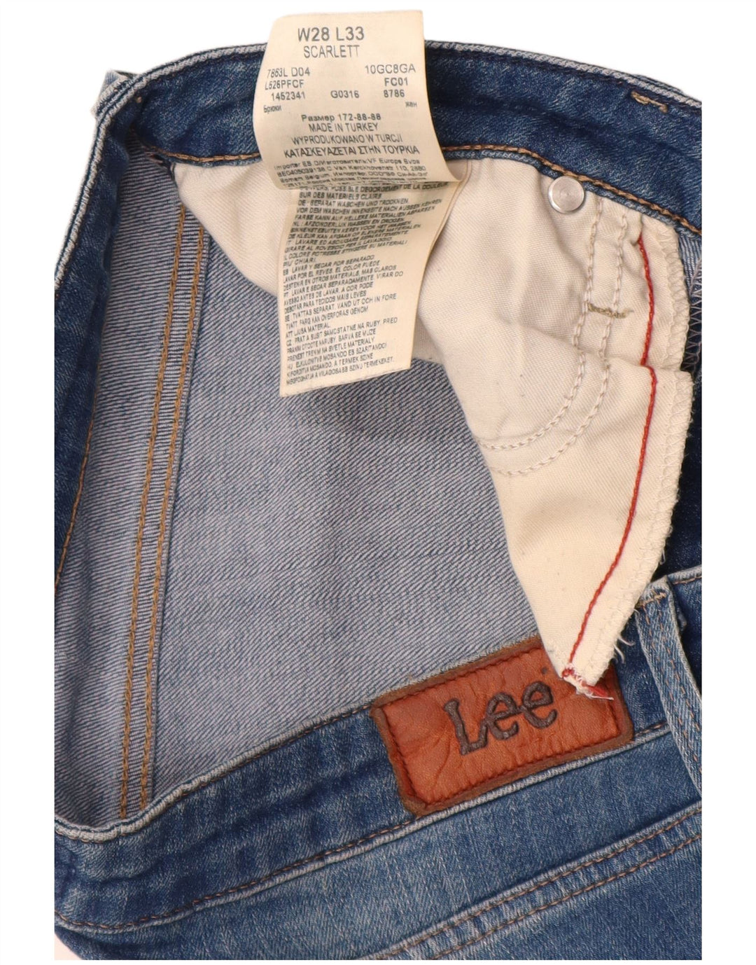 Lee Womens Scarlett Skinny Jeans W28 L31 Azul Algodão