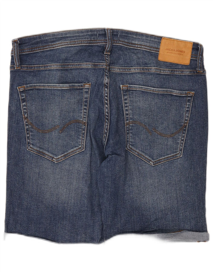 Shorts jeans masculino regular desgastado Jack & Jones grande W36 algodão azul