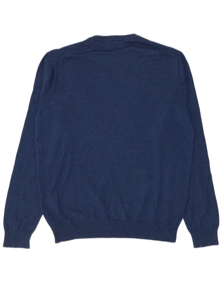 Suéter masculino GANT com gola redonda, grande algodão azul marinho