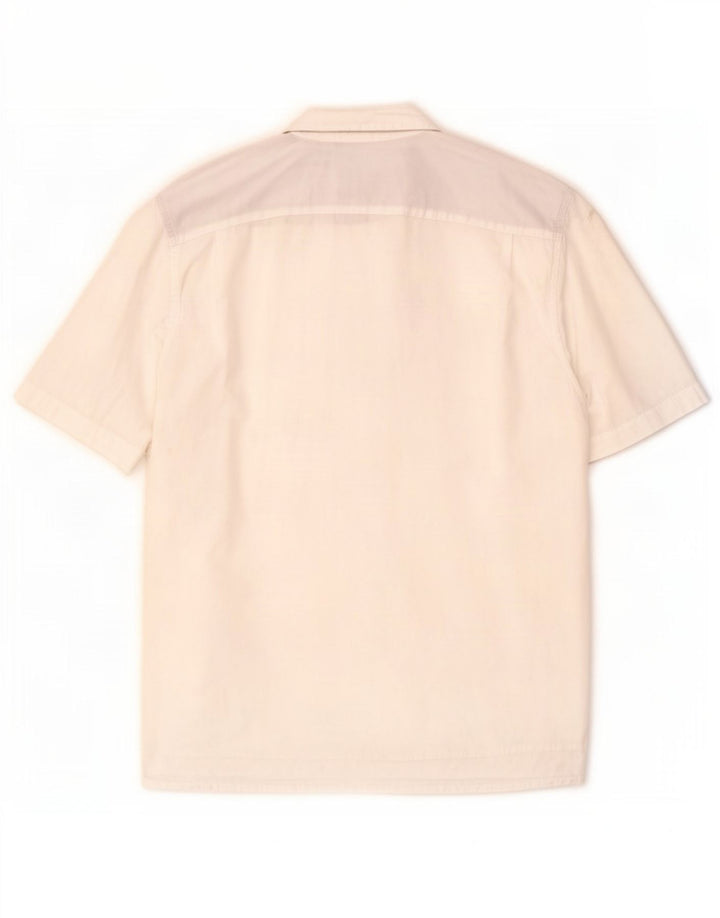 Wrangler Camisa masculina de manga curta grande algodão branco
