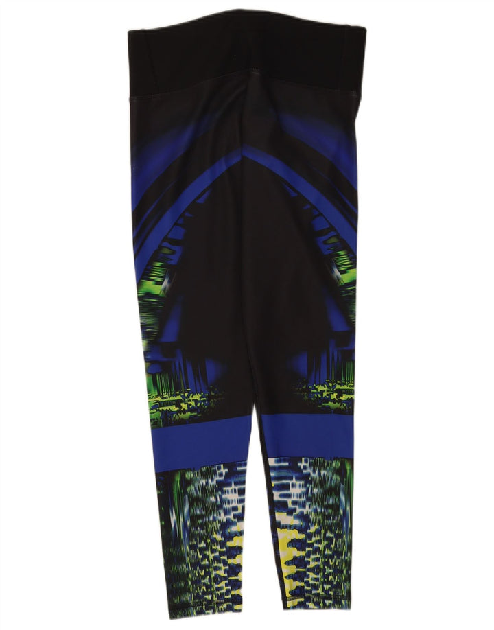 Adidas Womens Climalite Abstract Pattern Leggings Reino Unido 8/10 Pequeno Preto