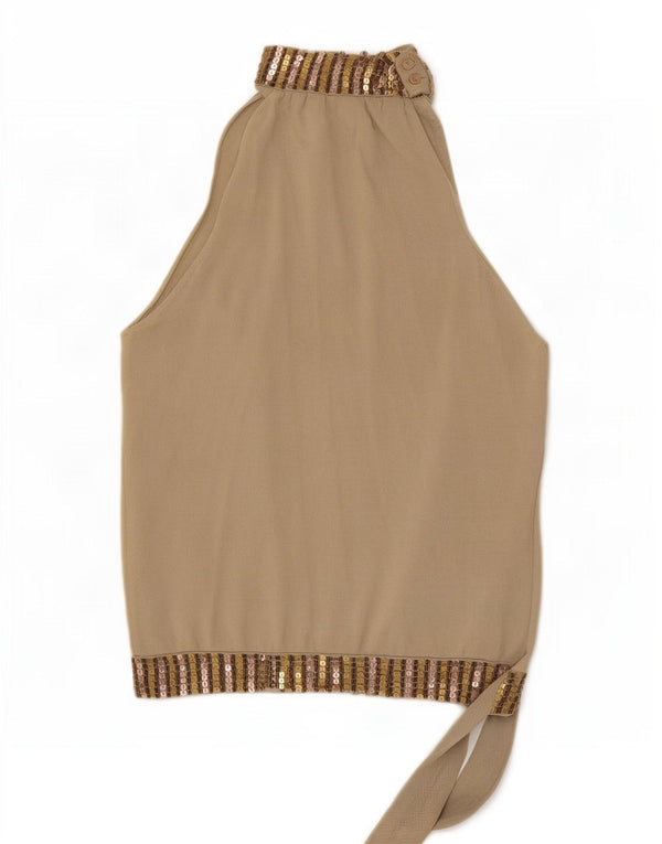 Zara Womens Halter Top Reino Unido 12 Médio Cinza Rayon