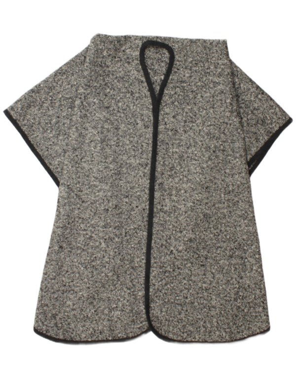 Casaco feminino vintage tamanho único cinza manchado