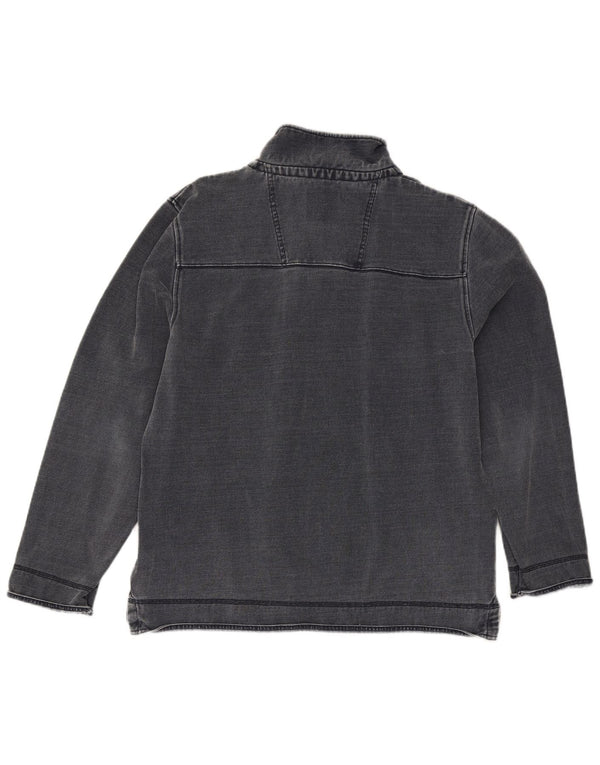 Crew Clothing Mens Zip Neck Moletom Jumper XL Azul Marinho Algodão