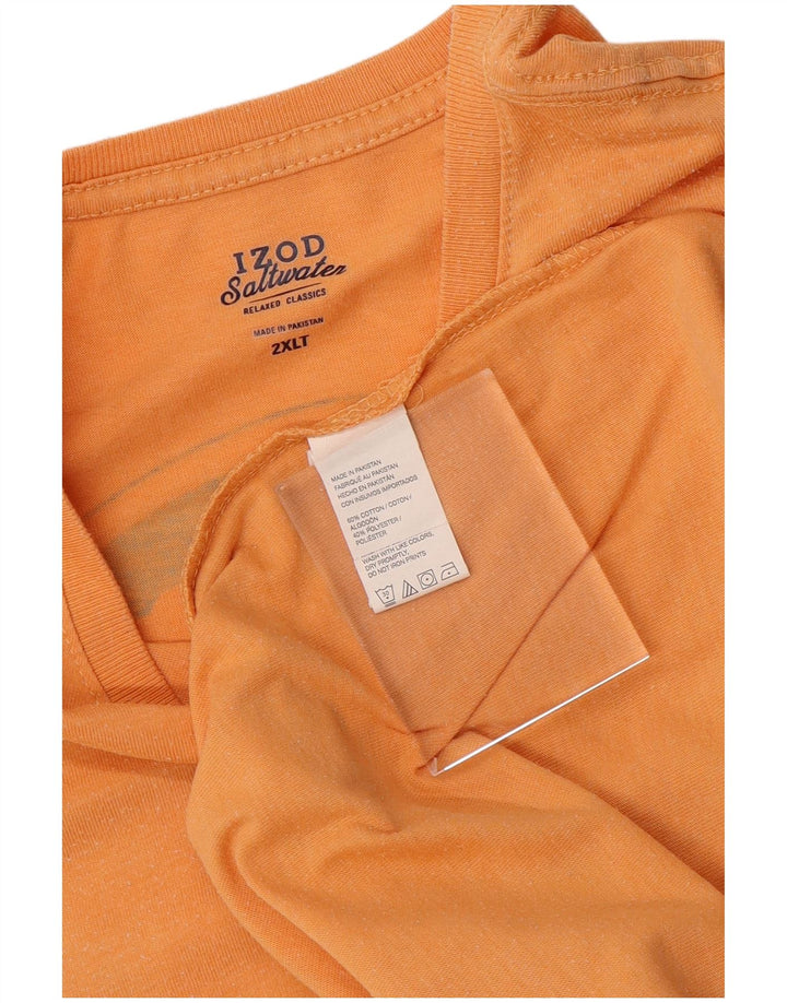 Camiseta masculina com estampa de água salgada IZOD 2XL algodão laranja