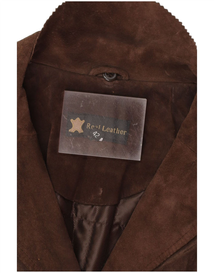 Jaqueta feminina VINTAGE de camurça EU 42 grande couro marrom