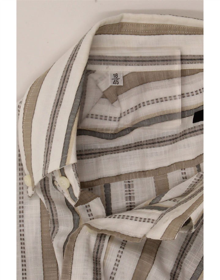 Camisa masculina ROCCOBAROCCO tamanho 45 18 2XL listrado branco