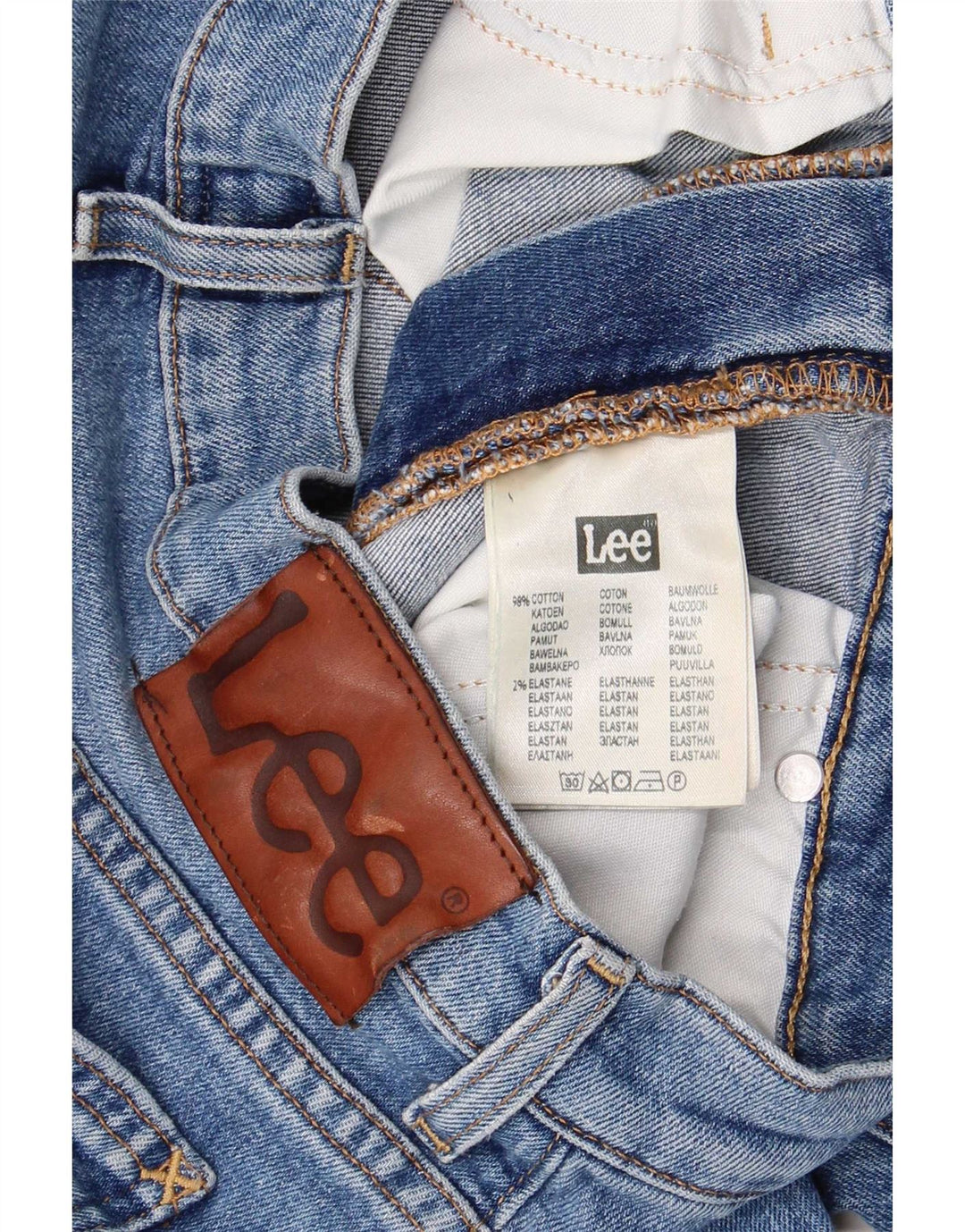 Lee Mens Rider Straight Jeans W31 L34 Azul Algodão