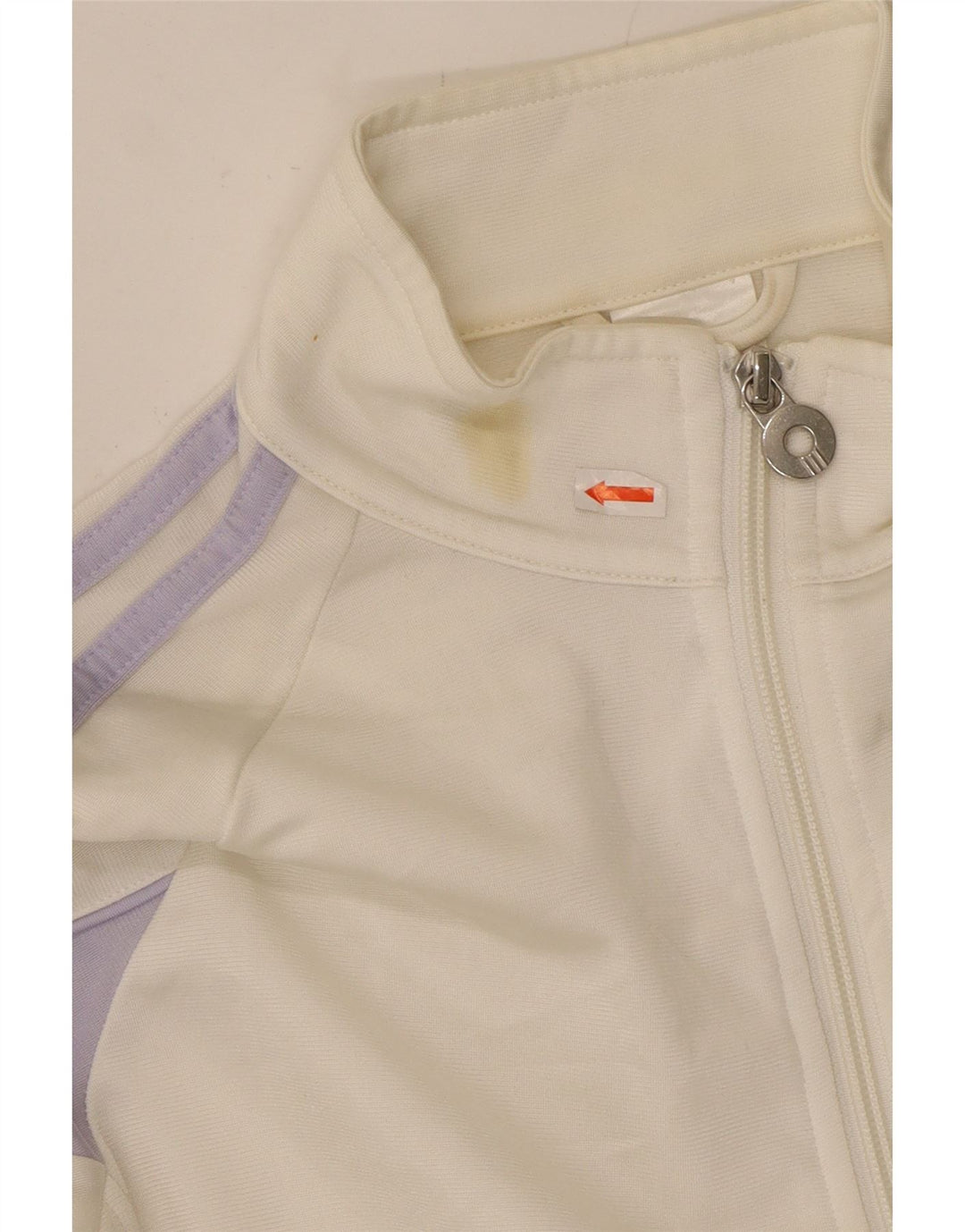 ADIDAS Womens Tracksuit Top Jacket UK 16 Large Off White Poliéster