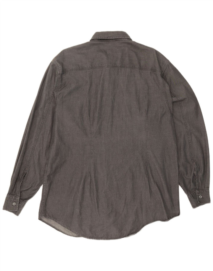 Camisa masculina Calvin Klein Jeans grande algodão cinza