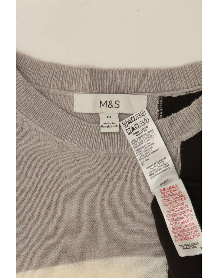 Suéter feminino Marks & Spencer com gola canoa Reino Unido 10 pequeno cinza