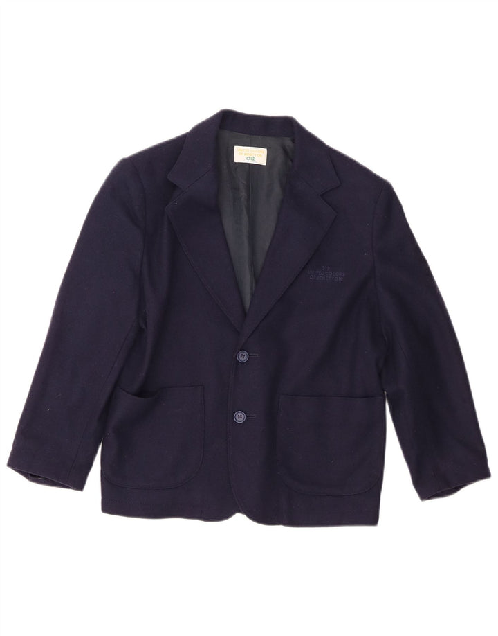 Jaqueta blazer de 2 botões Benetton Boys 10-11 anos médio azul marinho lã