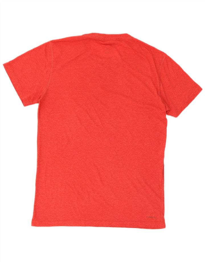 Camiseta masculina Adidas regular de manga curta top pequeno poliéster vermelho