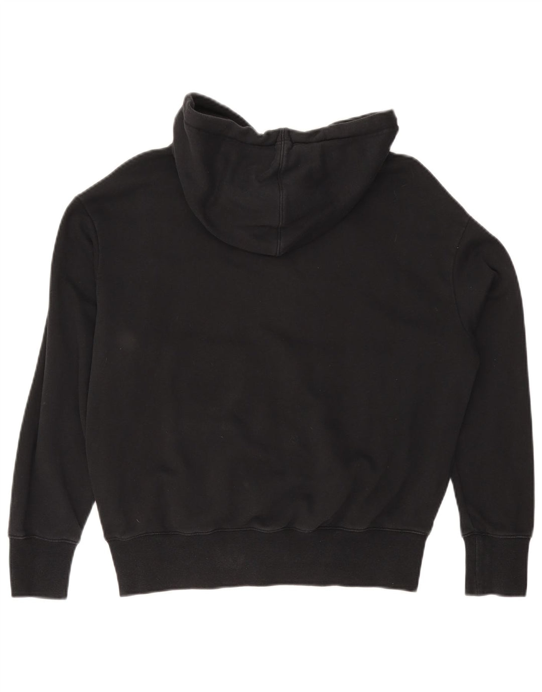 NIKE Womens Air Oversized Graphic Hoodie Jumper UK 6 XS Algodão Preto