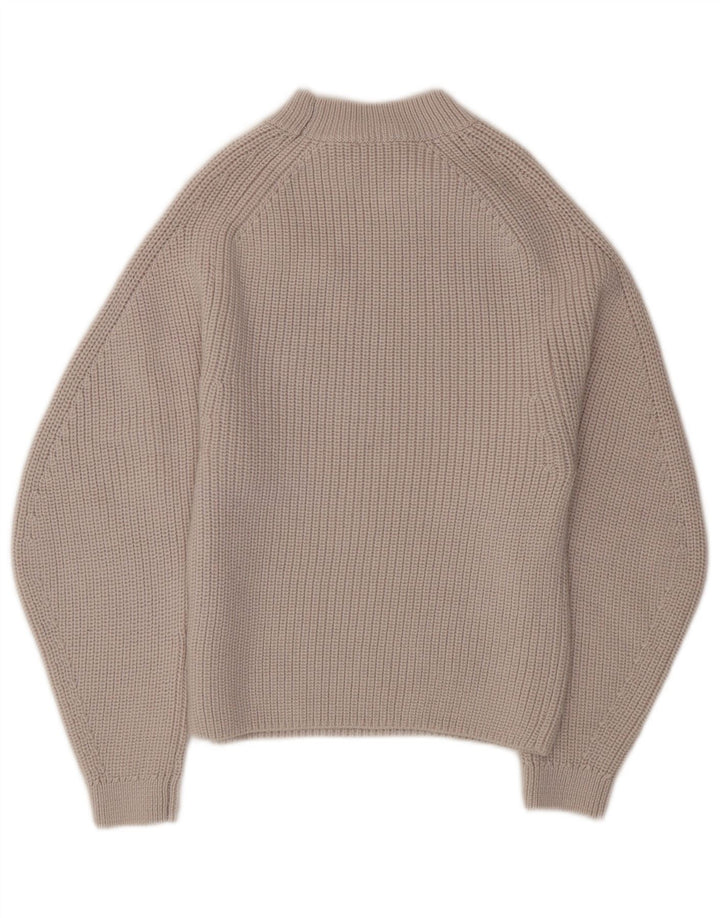 Suéter feminino Cos com gola tartaruga Reino Unido 6 XS lã cinza