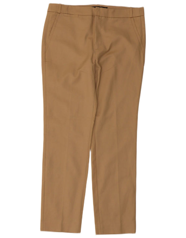 Calça Chino Reta Feminina Zara EU 40 Médio W30 L28 Algodão Bege
