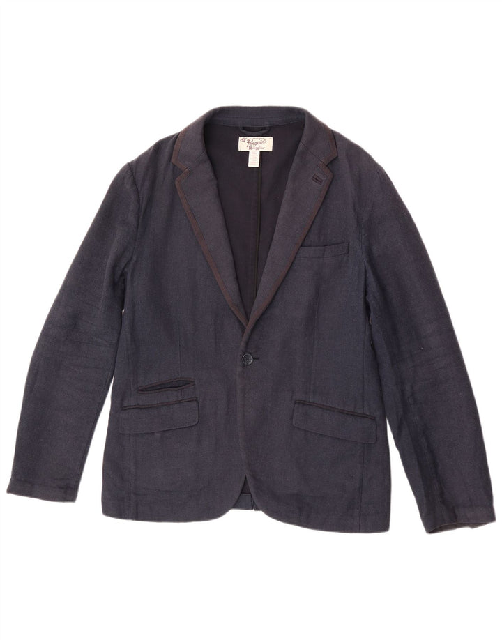 Jaqueta blazer masculina Penguin com 1 botão Reino Unido 40 grande algodão azul marinho