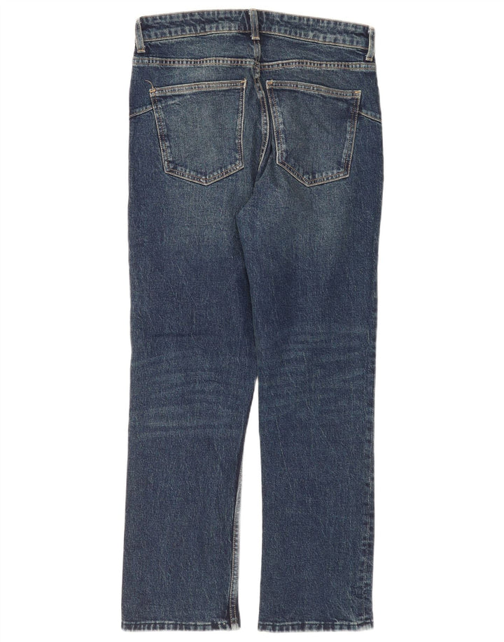 Calça jeans reta feminina Zara EU 40 médio W30 L28 azul marinho