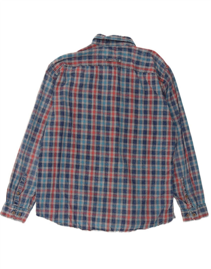 CAMEL Camisa masculina de flanela de ajuste regular XL algodão xadrez multicolorido