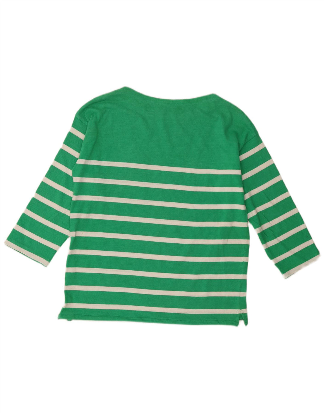 Marks & Spencer Top feminino oversized manga 3/4 Reino Unido 8 listrado verde pequeno