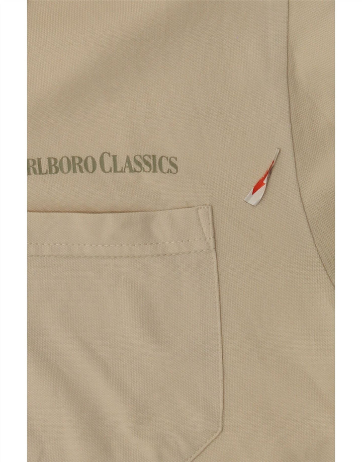 Camisa polo masculina Marlboro Classics médio algodão branco