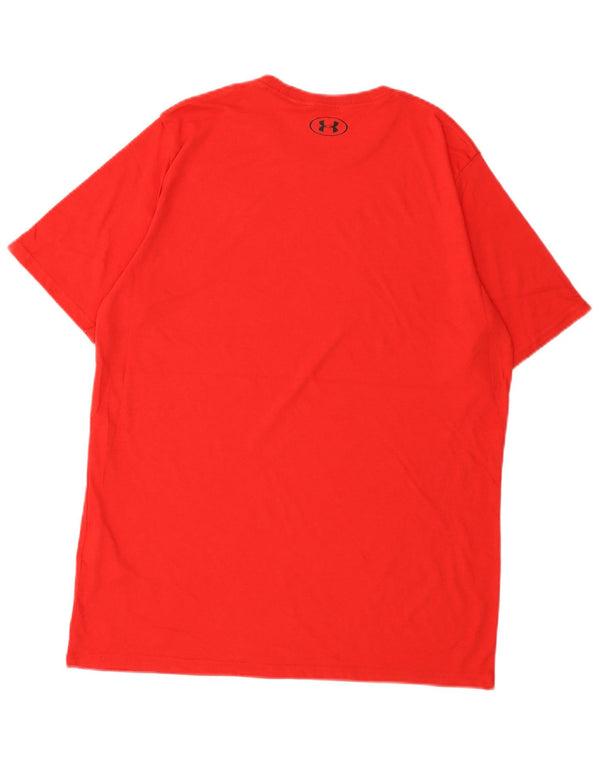 Camiseta masculina Under Armour Heat Gear Graphic Top grande de algodão vermelho