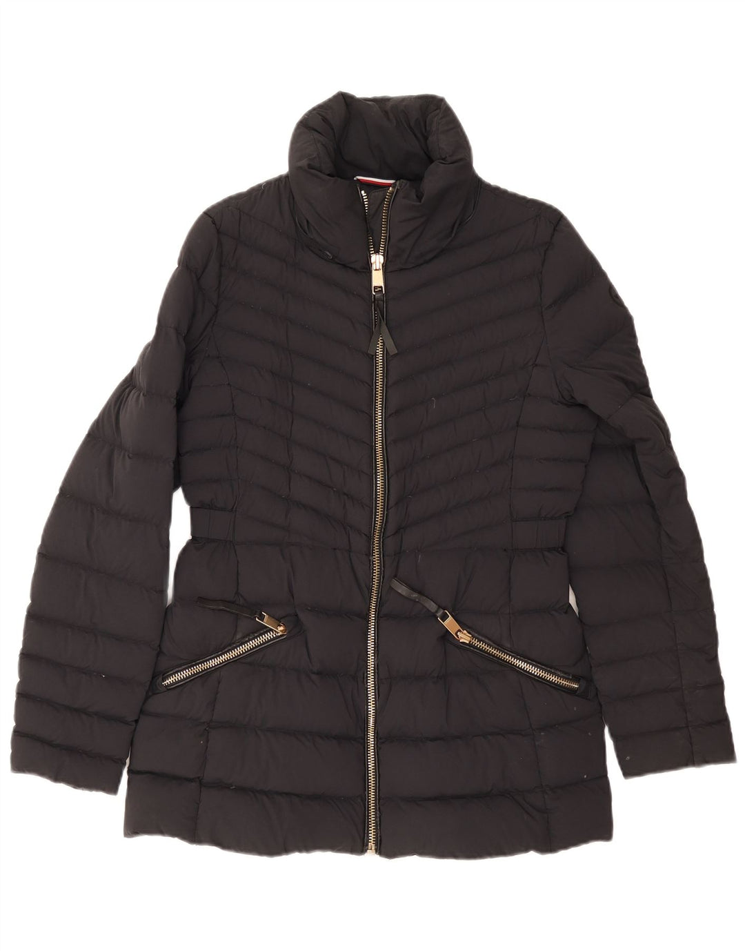 Jaqueta acolchoada feminina Tommy Hilfiger UK 12 médio azul marinho poliamida