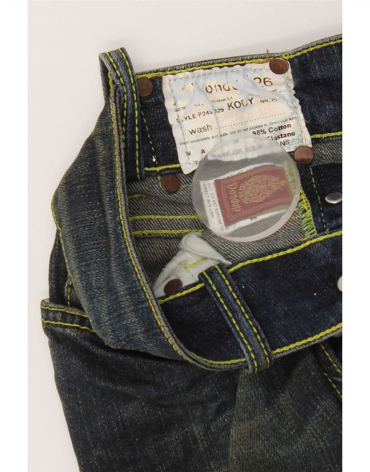 Dondup Jeans Slim Feminino W30 L30 Azul Marinho Algodão