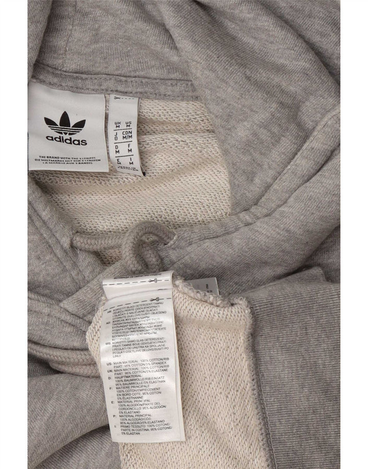 Adidas Mens Hoodie Jumper Médio Cinza Algodão